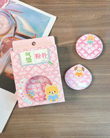 Nouvelle conception rose 2026 – Lot de 2 houppettes de fond de teint rondes et fines à coussin d'air, application facile, texture douce, sans latex