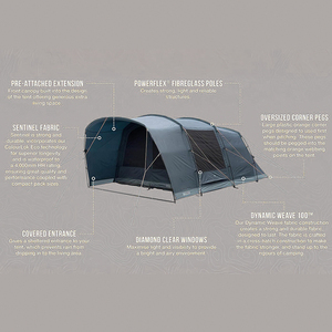 Carpa Familiar HOMFUL Espaciosa y Fácil de Instalar para 5 Personas |   <span class=keywords><strong>Sierra</strong></span> 500 con Gran Espacio de Almacenamiento - Product Image 4