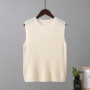Camisola fina sin mangas para <span class=keywords><strong>mujer</strong></span>, ropa <span class=keywords><strong>interior</strong></span> de verano, top de punto con cuello redondo - Product Image 5