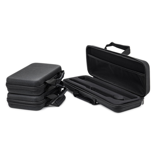 Custom Big 600d Polyester Half Net Pocket EVA Foam Molded Microphone Hard Shell Carry Carrying Hard Case