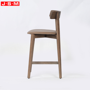 Sedia da Bar Moderna e Semplice con Telaio in Legno di Frassino e Seduta Imbottita, Marrone, per Casa, <span class=keywords><strong>Cucina</strong></span> e Uso Commerciale - Product Image 3