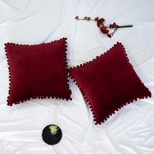 Copricuscino decorativo <span class=keywords><strong>in</strong></span> velluto con Design moderno di qualità con graziosi pon pon - Product Image 2