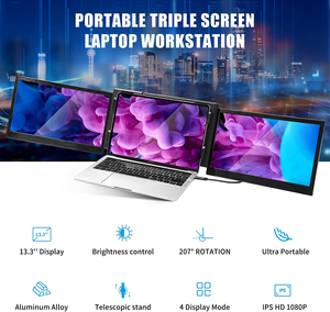 <span class=keywords><strong>OFIYAA</strong></span> <span class=keywords><strong>P2</strong></span> Pro 3จอภาพแบบพกพา,จอมอนิเตอร์แบบ3หน้าจอสำหรับแล็ปท็อป M1 Macbook - Product Image 2