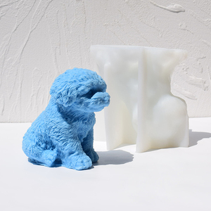 Cute Dog <b>Candle</b> Mould Diy Teddy Puppy Aromatherapy Handmade Soap Dripping Plaster 3Pcs Food Grade Silicone Moulds - Product Image 6