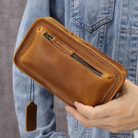 Sac de ceinture en cuir de vachette véritable pour hommes multifonctionnel Crazy Horse petit sac à bandoulière pour téléphone sac de messager