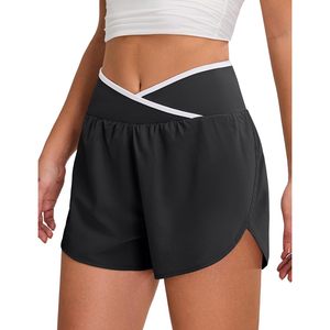 FOXA Pantalones cortos deportivos para mujer, de cintura alta, de secado rápido, para correr, con bolsillo con cremallera - Product Image 1