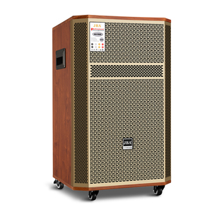 신제품 15인치 휴대용 우드 무선 트롤리 서브우퍼, 고품질 블루투스 미니 오디오 스피커, 야외 활동용 - Product Image 1