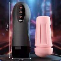 Godemiché Automatique en Gros pour Hommes, 10 Modes de Vibration, Silencieux, Réaliste, en TPE, Jouet Masculin Chauffant à Succion, OEM Disponible, Étanche