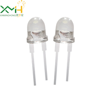 LED de 8mm Súper Brillante Rojo de 25 Grados y 0.5W, Componentes de Lámpara LED de Alta Calidad, Cabeza de Bala, Soporte Grande, Certificado RoHS