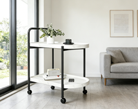 Table basse moderne de style nordique, durable, petite, mobile, table d'appoint pour canapé avec rangement sur roulettes pour salon, en bois