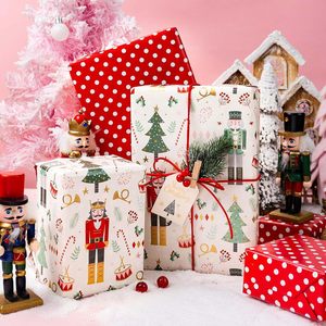 Christmas Reversible Wrapping Paper Roll 17 In X 46.8 Sq Ft <b>Nutcracker</b> Tree Polka Dot Pattern Gift Wrap - Product Image 5