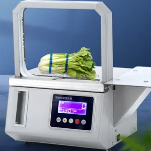 Small automatic strapping machine/ Bundler vegetable baler bundling machine /Supermarket baler opp carton supermarket