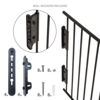 Barrera Metálica Plegable con Puerta de Apertura Bidireccional, Sistema de Doble Bloqueo, Puerta de Seguridad, Valla de Acero con Curvatura de 270 Grados para Escaleras
