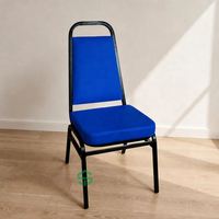 Chaise de banquet empilable en métal, dossier haut, rembourrée, pour événements et mariages, idéale pour les hôtels - Vente en gros