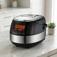 Autocuiseur numérique multifonction GB-MC70 5L 860W avec boîtier en acier inoxydable, cuve intérieure en acier inoxydable, chauffage par plaque, cuiseur vapeur et cuillère