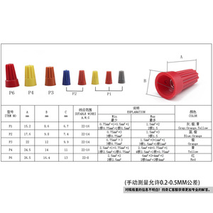 Juego de conectores de cable, 160 Uds., tipo tornillo de plástico estándar para cableado eléctrico, gris, naranja, amarillo, azul, rojo - Product Image 1