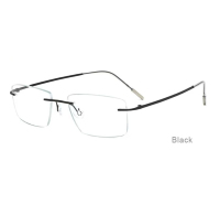 Lunettes carrées transparentes sans monture, verres optiques de marque, en titane, avec logo