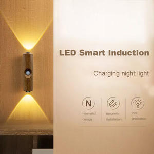 <b>LED</b> Wall Double-Head Indoor Bedroom Manual Button ABS Material Warm White <b>Magnetic</b> Suction Installation Night <b>Light</b> - Product Image 1
