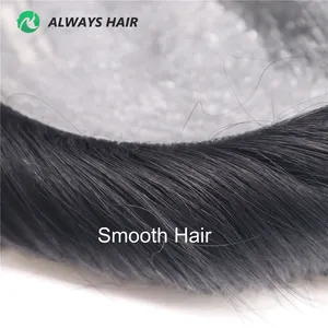Super dünne Haut 0,03-0,04mm 100% echtes menschliches Haar Männer Toupee Stock Haarteil für Männer