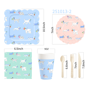 DAMAI - Juego de Platos, Servilletas y Vasos para Fiesta de Cumpleaños de Perros, Decoración Desechable con Temática Canina para Fiestas Infantiles - Product Image 5