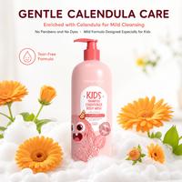 Shampooing Enfant Marque Blanche 3-en-1 : Gel Douche Moussant, Après-Shampooing et Lavant Corporel à la Calendula, Bain Moussant pour Enfants, Lavage Capillaire OEM