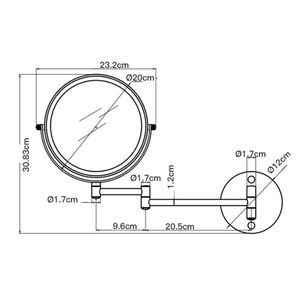 <span class=keywords><strong>Espejo</strong></span> de Vanidad Plegable Compacto OEM, de Pared, <span class=keywords><strong>Giratorio</strong></span> 360°, Doble Cara, <span class=keywords><strong>con</strong></span> Aumento 3x, Ahorra Espacio, para Hotel - Product Image 5