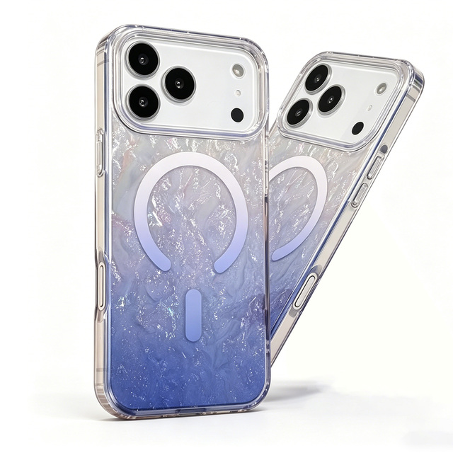 Luxury Shell Pattern Cover Anti-Yellow Shockproof N52 Strong Magnetic Phone Case for iPhone 17 Air 16E 15 Plus 14 13 Pro Max