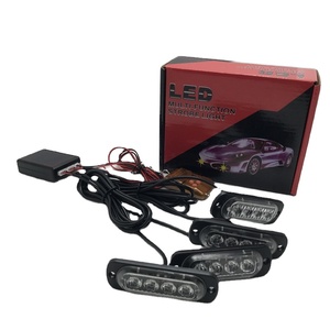 Luz para parrilla de coche de 16LED, luz para capó, luz de emergencia remota inalámbrica <span class=keywords><strong>intermitente</strong></span>, luz de advertencia estroboscópica roja y azul para <span class=keywords><strong>BMW</strong></span> - Product Image 1