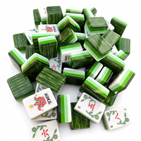Tuiles de Mahjong Vert Forêt avec 160 tuiles en acrylique et finition polie miroir pour les soirées de jeu à quatre joueurs, vente en gros