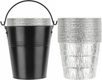 Seau d'égouttement de graisse d'acier inoxydable avec le kit jetable de revêtement de papier d'aluminium compatible pour toutes sortes de grilles de granule