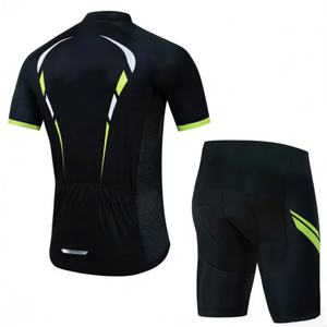 Ensemble Maillot et Short de Cyclisme GR Transfrontalier à Manches Courtes pour <span class=keywords><strong>Homme</strong></span>, Imprimé Léopard, en Spandex/Polyester, Respirant, pour l'Été - Product Image 3
