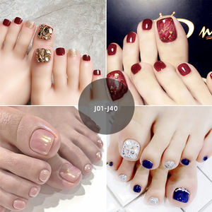 Ensemble d'ongles artificiels détachables en acrylique pour les orteils, ongles à couverture complète, bouts d'orteils pour femmes et filles - Product Image 5