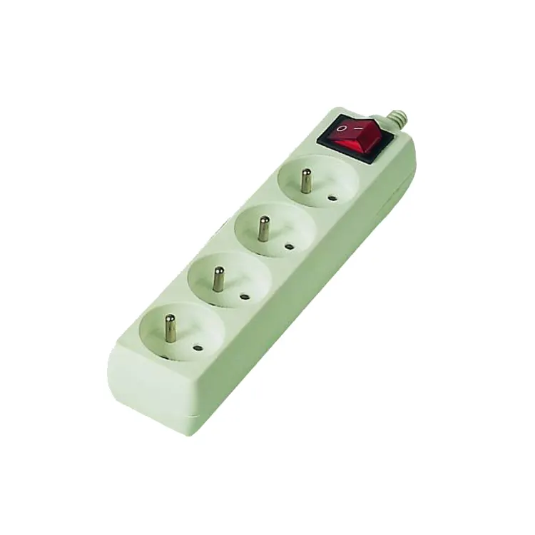 4 Way Extension Socket With Grounding EU Standard With Button With 2/3/5 Meters Cable Electrical Power Strip