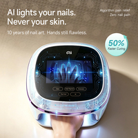 Lampe à ongles professionnelle intelligente à capteur IA, 136 LED UV, séchage rapide du gel, rechargeable, écran tactile, pour manucure en salon