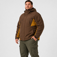 Chaqueta de Plumón para Hombre con Capucha, Cierre Completo, Bolsillos, Puños con Velcro, Cordones Ajustables, Cálida para Invierno, Tallas Grandes y Extra Grandes 6XL 7XL