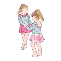 Haute qualité nouveau design confortable soeur jupe à pois robe assortie à carreaux pour bébé filles enfants et enfants