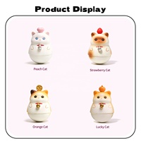 Figurine de chat porte-bonheur Furui créative, style fruit, jouet décoratif pour bureau, cadeau d'anniversaire pour filles, décoration de bureau de dessin animé