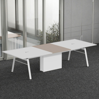 Table de conférence de bureau en bois moderne, capacité de 12 personnes, vente directe d'usine, bureau de réunion extensible, mobilier