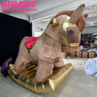 Cheval gonflable en peluche, couleur rose, cheval gonflable moelleux, cheval gonflable géant, décoration de cheval debout pour centre commercial