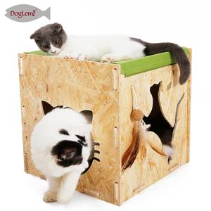 OSB tablero gato <span class=keywords><strong>hamaca</strong></span> <span class=keywords><strong>de</strong></span> <span class=keywords><strong>madera</strong></span> casa perrera cama Cueva del Gato - Product Image 1