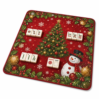 Tapis de table de mahjong de 31 pouces, épaisseur de 0,1 pouce, motif personnalisé, antidérapant, en néoprène caoutchouté, tapis de protection pour mahjong