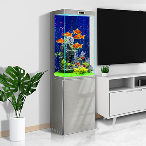2026 New Model Small Floor-standing Household Goldfish Tank Living Room Ultra-clear Glass Vertical Square Ecological <strong>Aquarium</strong> - Product Image 6
