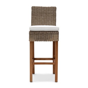 DreamCraft Solid <b>Wood</b> Frame and Rattan Seat Upholstered Counter <b>Stool</b> <b>Bar</b> <b>Stool</b> Vietnam - Product Image 1