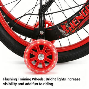 Vélo pour enfants, plusieurs couleurs, vélo 12, 14, 16, 18 pouces, cadre en acier, vélo pour enfants avec roues d'apprentissage lumineuses - Product Image 4