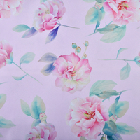 Tissu imprimé numérique léger anti-boulochage 100 % polyester, motif floral, personnalisé OEM, pour vêtements et robes de garçons et de filles