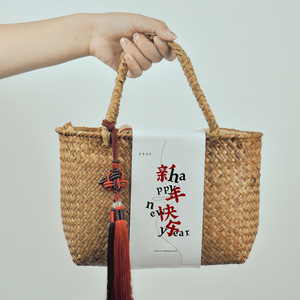 Nuevo bolso bohemio de moda respetuoso con el medio ambiente 100% Material natural hecho a mano cesta tejida de paja - Product Image 5