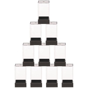 10 boîtes de rangement en <span class=keywords><strong>plastique</strong></span> pour figurines, base noire, couvercle transparent, protection anti-poussière, boîte de présentation pour figurines d'<span class=keywords><strong>action</strong></span> - Product Image 3