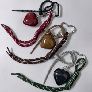 Fashion Heart Shaped Braided Rope Hand Bag Jewelry Charm Keychain Designer <b>Mini</b> <b>Backpack</b> Pendant Decoration Accessories - Product Image 6