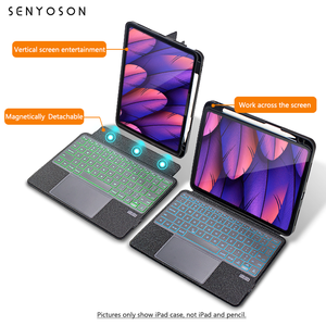 SYX <span class=keywords><strong>เคส</strong></span>คีย์บอร์ดไร้สายแบบแม่เหล็ก, สำหรับ <span class=keywords><strong>iPad</strong></span> Air 13 2024 12.9นิ้วพร้อมทัชแพด - Product Image 3