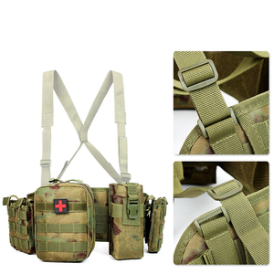 Conjunto de cintura táctica al aire libre, cinturón de caza desmontable resistente al desgaste, MOLLE camuflaje Oxford tela impermeable CS cinturón de entrenamiento - Product Image 3